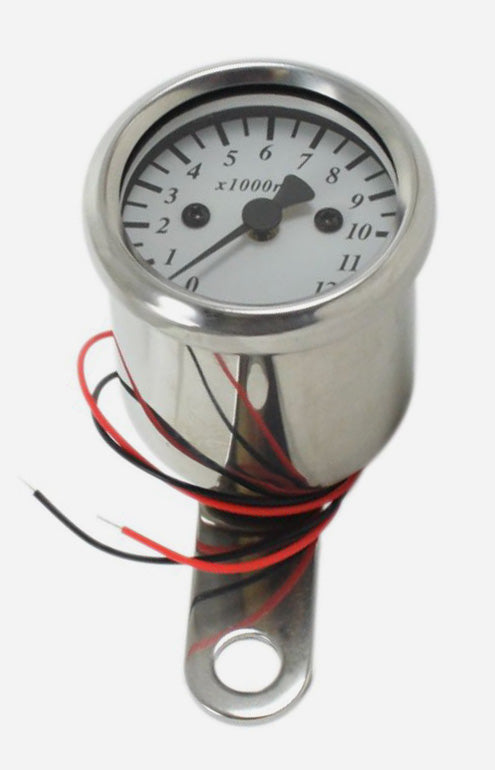 Micro Custom Tachometer ~ White Face Plate - Goldwingparts.com