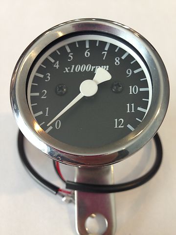 Micro Custom Tachometer ~ Black Face Plate - Goldwingparts.com