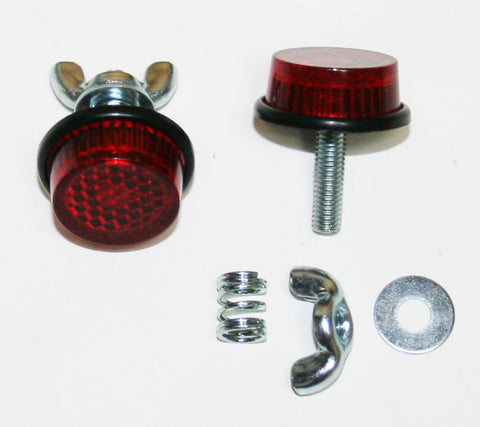 License plate store reflector bolts